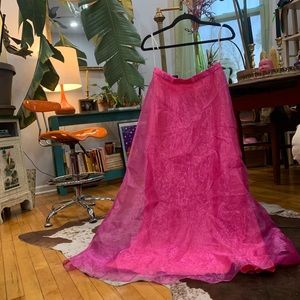 bright pink vintage maxi poofy skirt